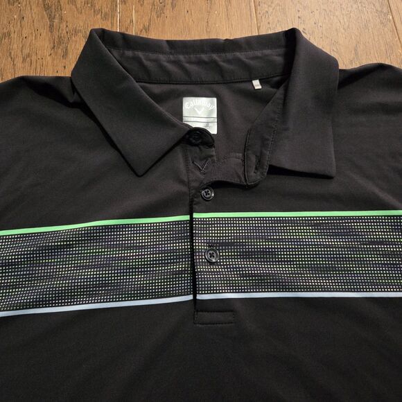 Callaway Polo Shirt Mens 3X Black Opti-Dri Performance Golf Stretch Big - Picture 1 of 7